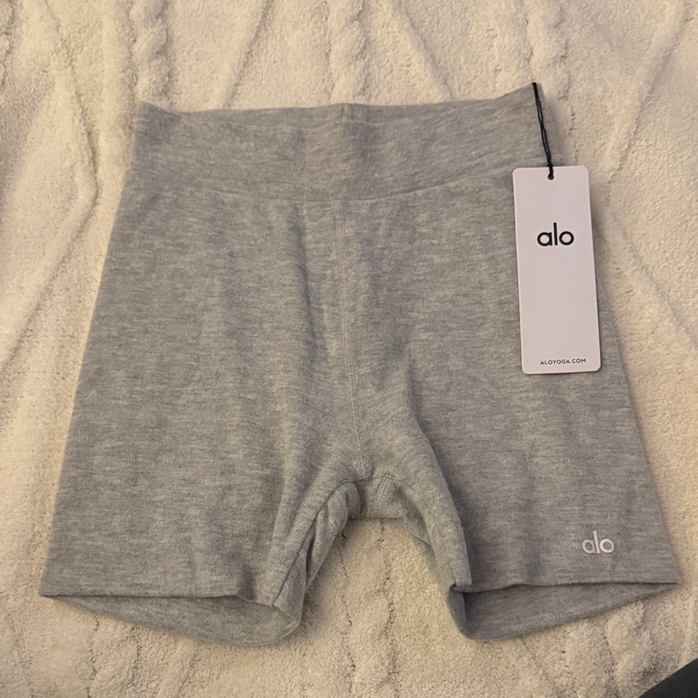 Alo Grey Lounge Biker Shorts